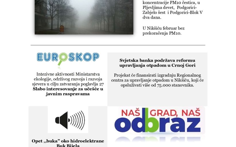 Novi, 33. broj elektronskog biltena ,,Ekolog