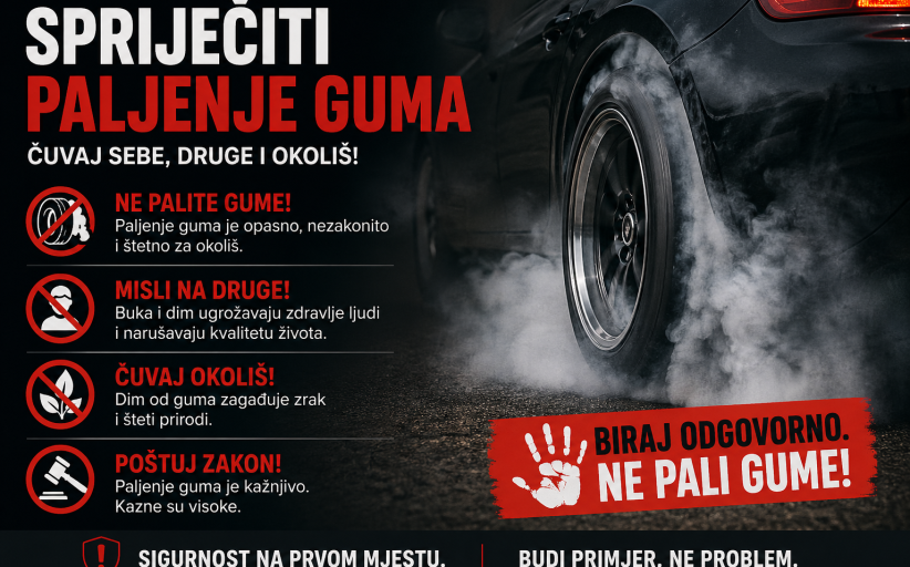 Ekološki pokret ,,Ozon“ upozorava: SPRIJEČITI PALJENJE GUMA ZA PRVOMAJSKE PRAZNIKE