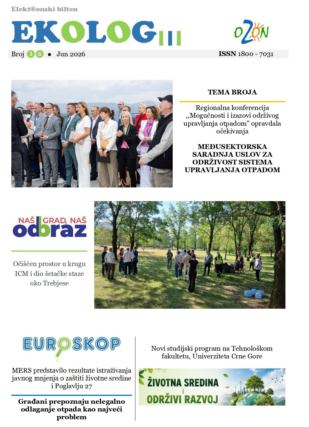 Novi broj Elektronskog biltena ,,Ekolog