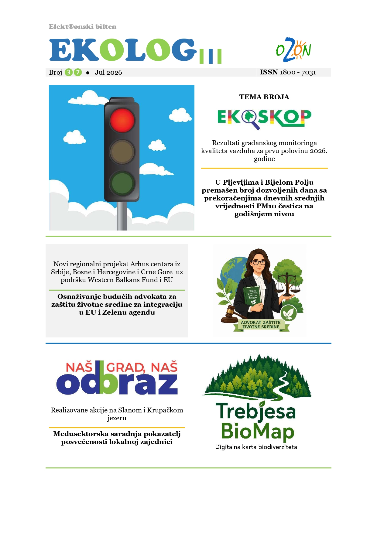 Novi broj Elektronskog biltena ,,Ekolog